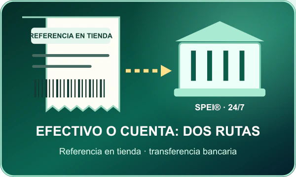 Referencia de pago en tienda y transferencia bancaria SPEI