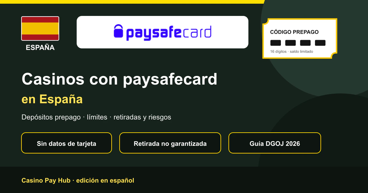 Casinos con PaysafeCard en España: Guía Completa 2026