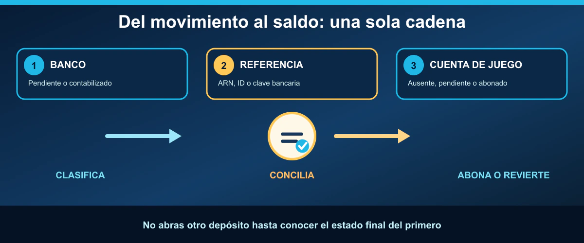 Diagrama para unir banco, referencia y cuenta de juego