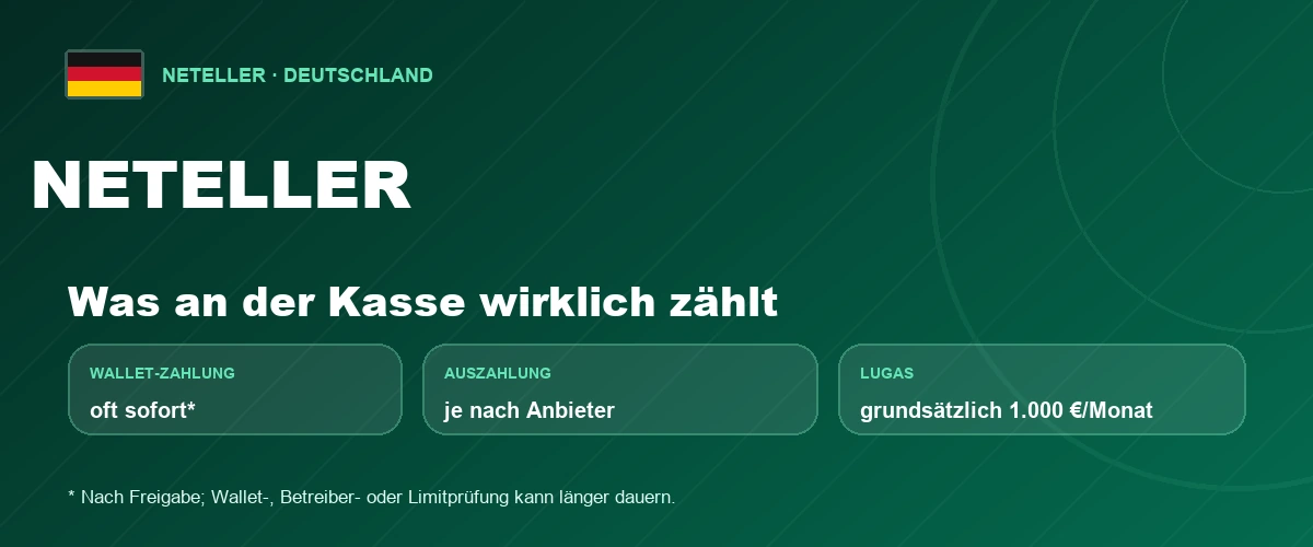 Neteller-Zahlungen bei Anbietern mit deutscher Glücksspielerlaubnis