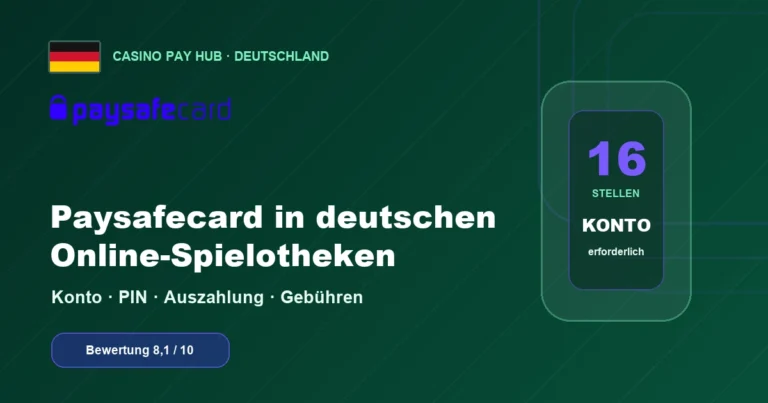 Paysafecard Casinos in Deutschland: Konto, Limits und Auszahlung