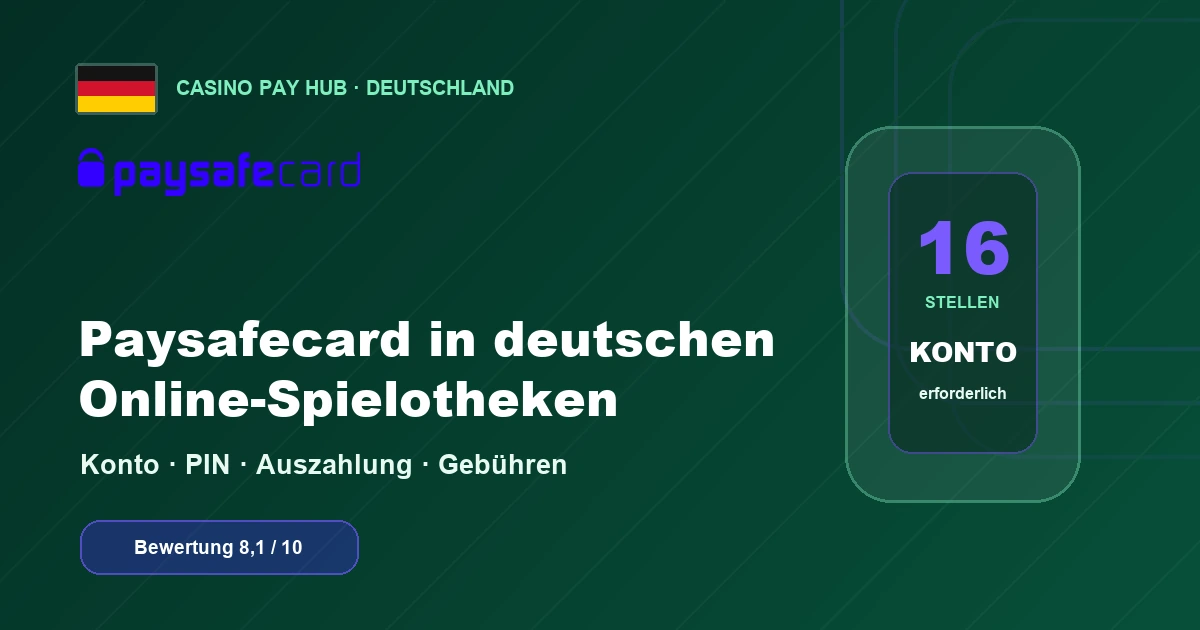 Paysafecard Casinos in Deutschland: Konto, Limits und Auszahlung (2026)