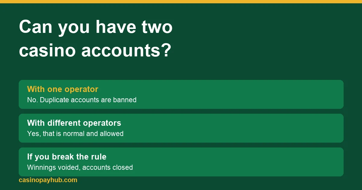 Can You Have Two Casino Accounts? The Duplicate Account Rule